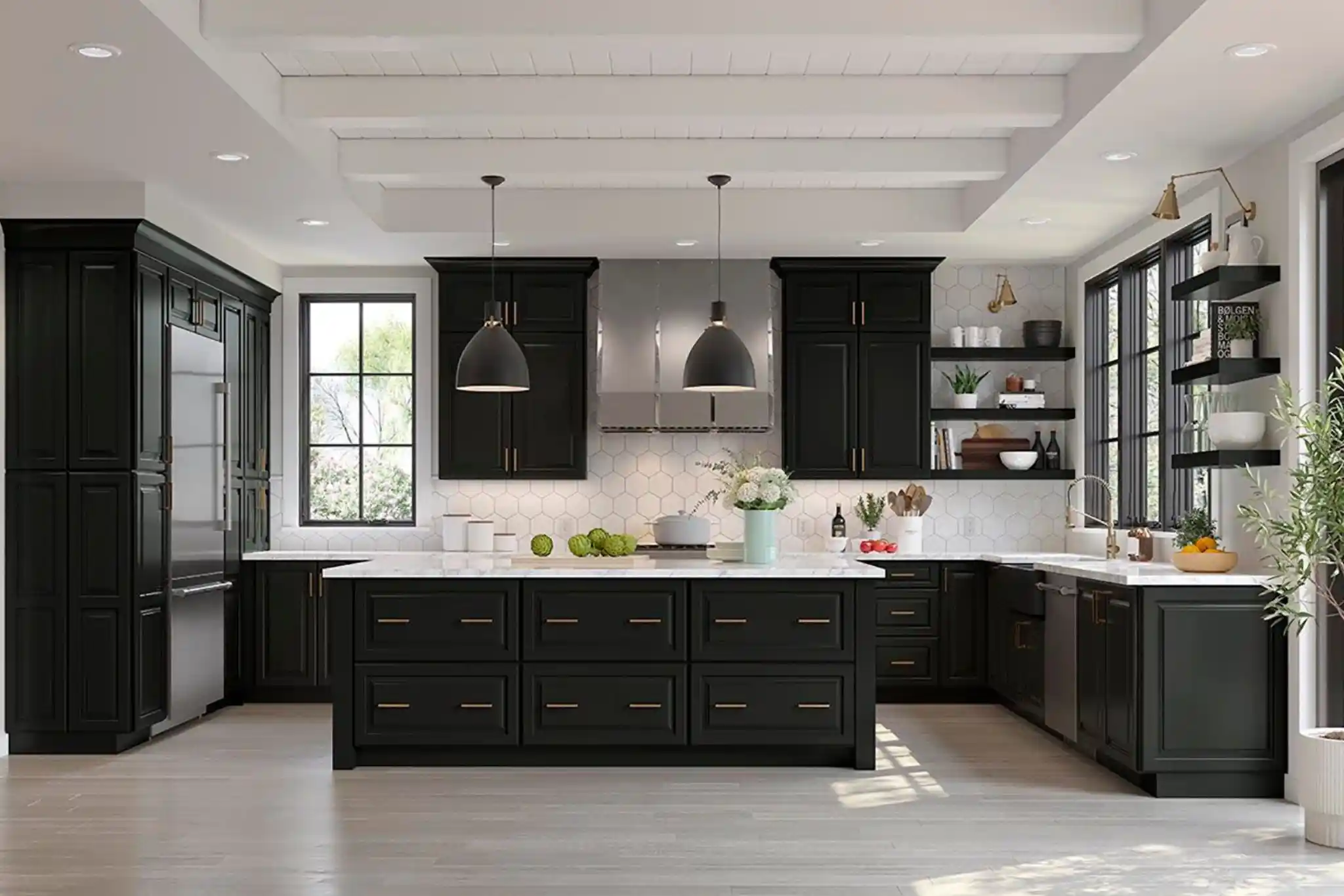Black Kitchen Cabinet