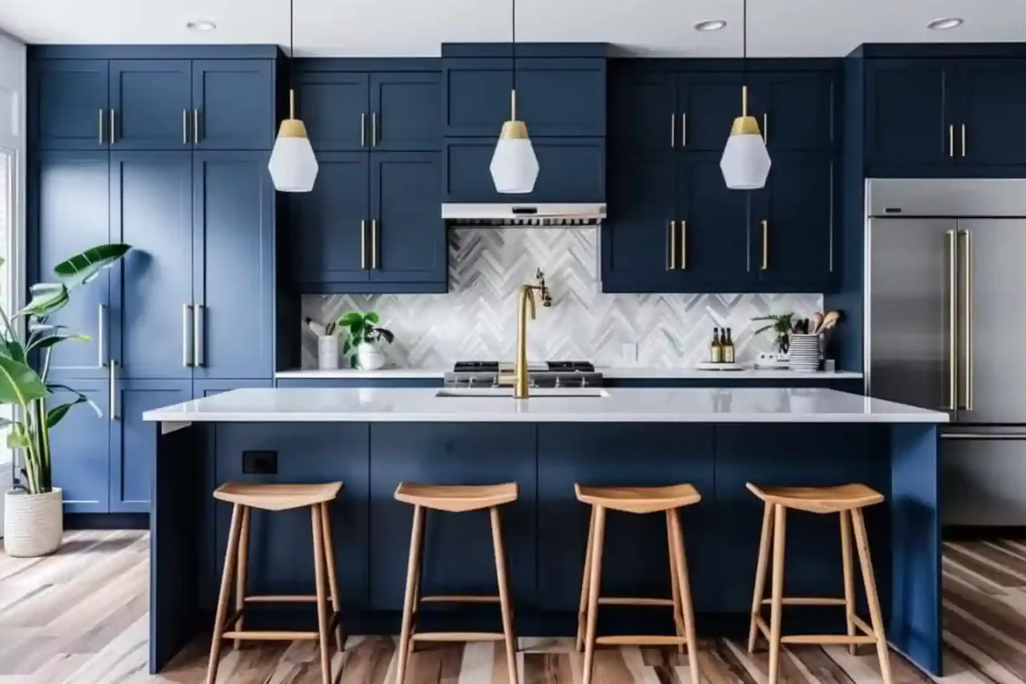 Blue Kitchen Cabinet