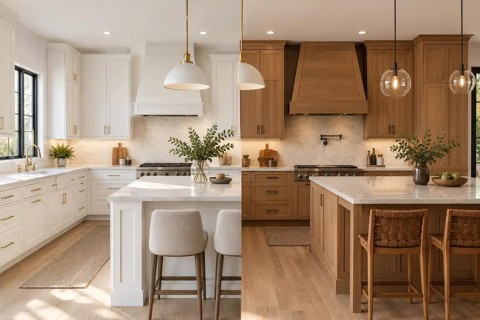White Cabinets vs Wood Cabinets